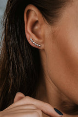 Bubble Line Earrings Silver