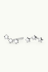 Triple Star Earrings Silver