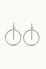 Bar Circle Earrings Silver