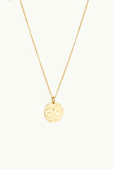 Hammered Plate Necklace Gold