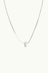 Rough Ring Necklace Silver