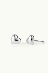 Heart Stud Earrings Silver