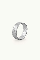 Crumpled Foil Ring Silver