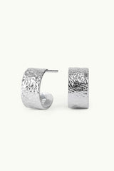 Crumpled Foil Earrings Silver