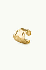 Wide Hammered Ear Cuff Gold