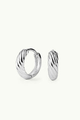 Small Vintage Hoop Earrings Silver