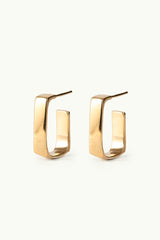 Square Hoop Stud Earrings Gold