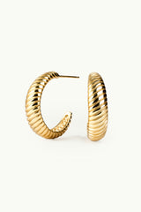 Vintage Hoop Stud Earrings Gold