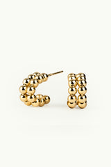 Double Row Bubble Earrings Gold