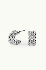 Double Row Bubble Earrings Silver