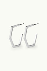 Hexagon Earrings Silver
