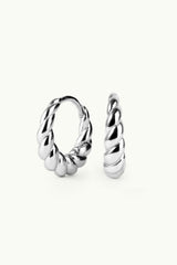 Twisted Vintage Hoop Earrings Silver