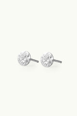 Hammered Circle Earrings Silver