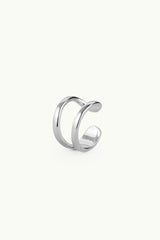 Double Plain Ear Cuff Silver