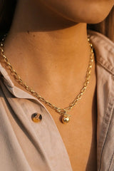 Cable Chain Bubble Necklace Gold