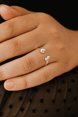 Split Triple Bubble Multisize Ring Silver