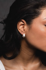 Crumpled Foil Earrings Silver