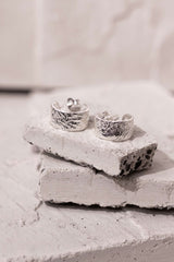 Crumpled Foil Earrings Silver