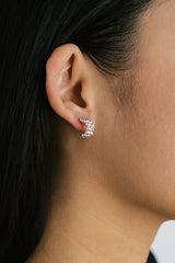 Double Row Bubble Earrings Silver