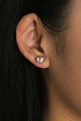 Heart Stud Earrings Silver