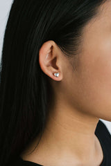 Heart Stud Earrings Silver