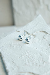Heart Stud Earrings Silver