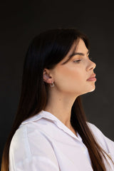 Twisted Oval Hoop Earrings Silver