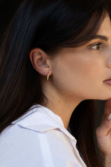 Molten Oval Hoop Earrings Gold