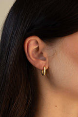 Molten Oval Hoop Earrings Gold