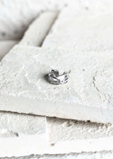 Rugged Split Ear Cuff Silver
