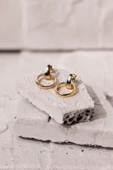 Single Circle Stud Earrings Gold