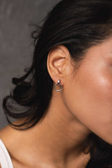 Single Circle Stud Earrings Silver