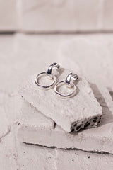 Single Circle Stud Earrings Silver
