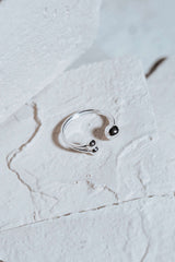 Split Triple Bubble Multisize Ring Silver