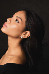 Wide Square Huggie Earrings Silver