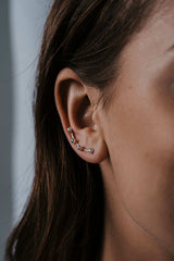 Bubble Gap Bubble Line Earrings Silver