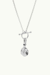 Hammered Plate Toggle Necklace Silver