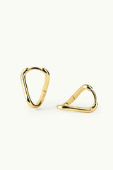 Twisted Oval Hoop Earrings Gold
