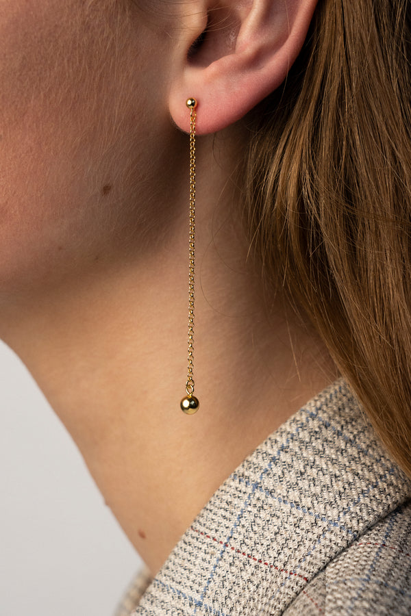 Long Chain Bubble Earrings Gold