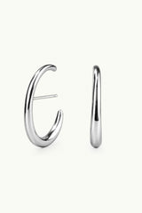 Plain Suspender Earrings Silver