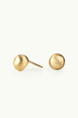 Brushed Cap Stud Earrings Gold