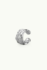 Rugged Split Ear Cuff Silver