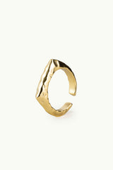Hammered Angled Multisize Ring Gold