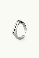 Hammered Angled Multisize Ring Silver