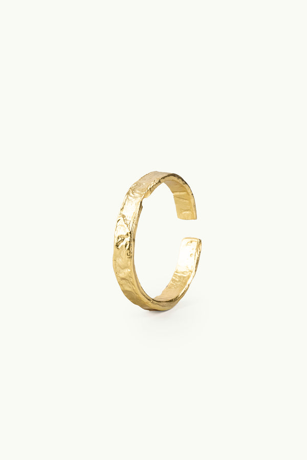 3mm Crumpled Foil Multisize Ring Gold