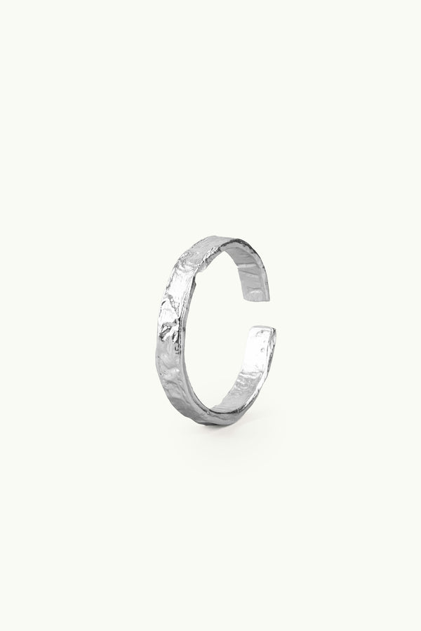 3mm Crumpled Foil Multisize Ring Silver