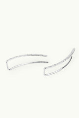 Hammered Line Earrings Silver