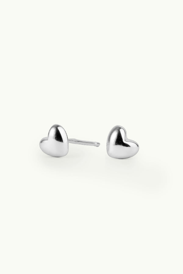 Little Heart Stud Earrings Silver