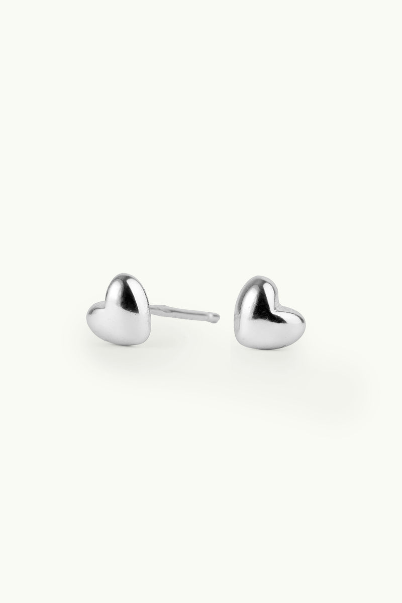 Little Heart Stud Earrings Silver