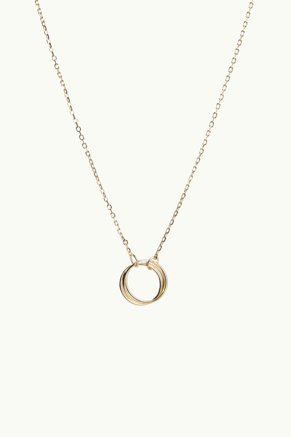 Double Ring Necklace Gold